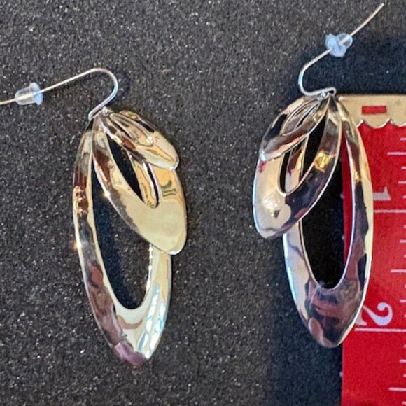 Vintage Robert Lee Morris RLM Studio Modernist Sterling Silver Hammered Earrings - Picture 3 of 4